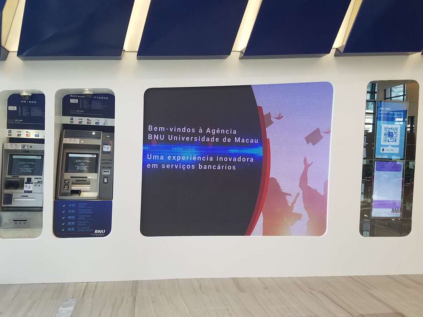 Tường video LED itc P2.5 được lắp đặt tại Banco Nacional Ultramarino (BNU), Macao
