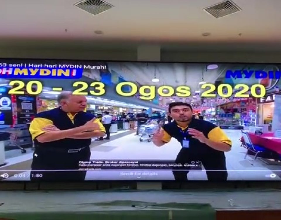 Pantalla LED itc aplicada en el supermercado Mydin Jengka en Malasia